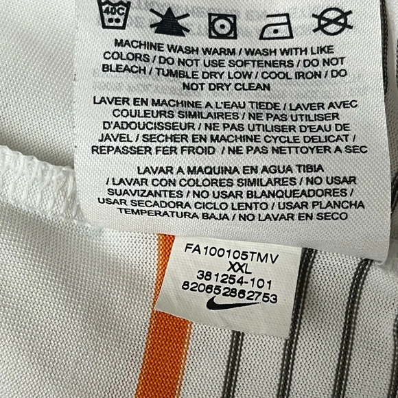 Nike Golf Men’s XXL Striped Polo Shirt White Orange Gray Dri-FIT Performance - Picture 7 of 10